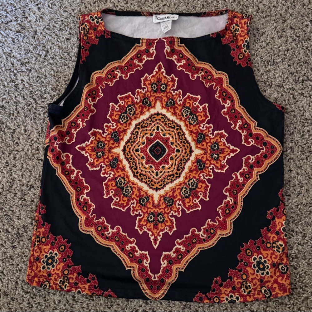 Carol Rose Y2K Abstract Tank Top
